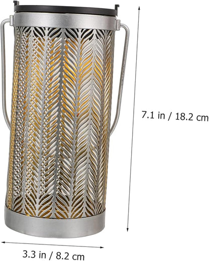 TOYANDONA Solar Lantern Outdoor Decorative Light for Garden LED Solar-Powered Hanging Landscape Projection Lamp Hollow Design for Patio and Yard