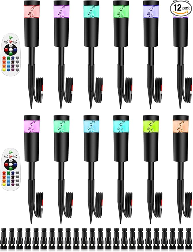5W RGBW Low Voltage Landscape Pathway Lights with Connectors 12V Outdoor Color Changing Landscape Lighting LED | Lumora