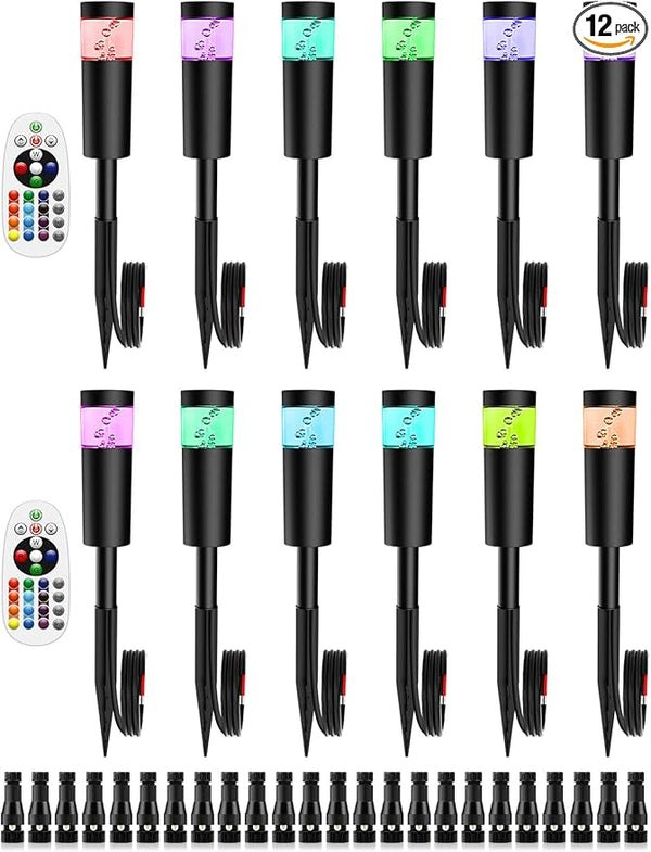 5W RGBW Low Voltage Landscape Pathway Lights with Connectors 12V Outdoor Color Changing Landscape Lighting LED | Lumora