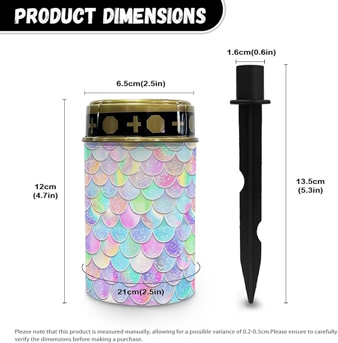 Mermaid Scales Solar Powered Lights Multipurpose Solar Garden Stake Lights Cemetery Decorations for Grave Decorative Memorial Lights Gravesite Decor for Loss of Loved One