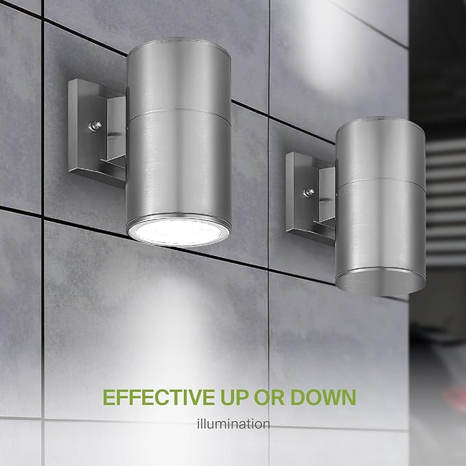 ASD 1 Light Outdoor Wall Light Fixture | 60W E26 Socket 120V ETL Cylinder Up Down Lights | LED/CFL/Incandescent | Lumora