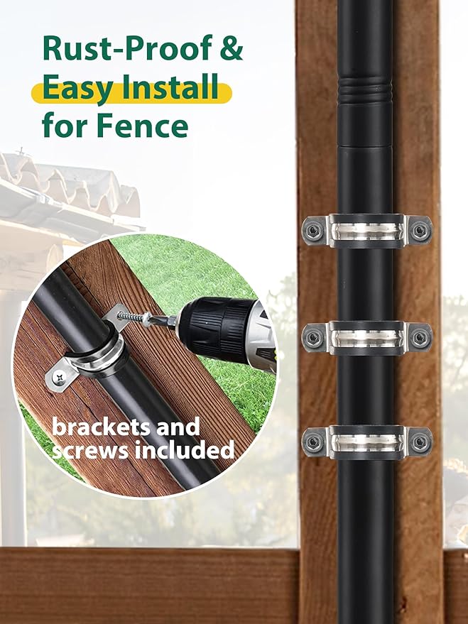 2-Pack Adjustable String Light Poles, 12.6 FT Light Poles for Outside Patio Heavy Duty, Outdoor Deck Lighting Poles | Lumora