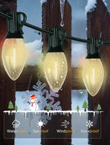 Vintage C9 LED Christmas Lights Outdoor, 25Ft LED C9 Warm White Christmas String Lights with 26 Clear Bulbs | Lumora