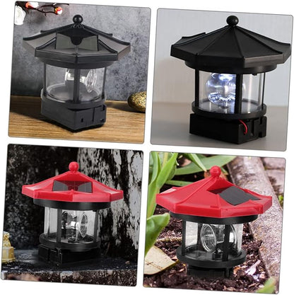 Solar Lighthouse Rotating Lamp Led Solar Powered Outdoor Garden Light for Decorative Lighting