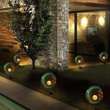 DOITOOL Creative Moon Shape Solar Pathway Light, Waterproof Outdoor LED Garden Lawn Lamp for Backyard and Patio Landscape Lighting