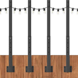 zoegi 4 Pack 2.8FT String Light Poles,Light Poles for Outside Lights with Fork,Outdoor Brackets Hanging | Lumora