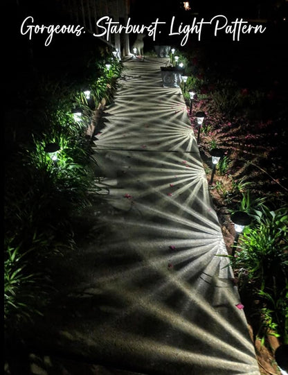 2 Pack Super Size 6" Diameter Bronze Solar Path Light with Large Solar Panel, Glass Lens, Metal Ground Stake, and Extra-Bright LED for Garden, Lawn, Patio, Walkway, Driveway
