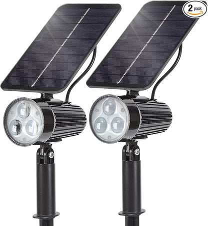 SUNLONG Solar SpotLights Outdoor Waterproof ip65, Warm Solar Spot Lights Outdoor for Walkway Yard Pathway Garden Landscape, 2-in-1 Spot Spotlights Solar Powered for Flag