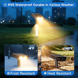 Solar Spot Lights Outdoor Adjustable Beam & PC Light Guide Column, 12 Pack Solar Lights Outdoor Waterproof IP65, 2 | Lumora