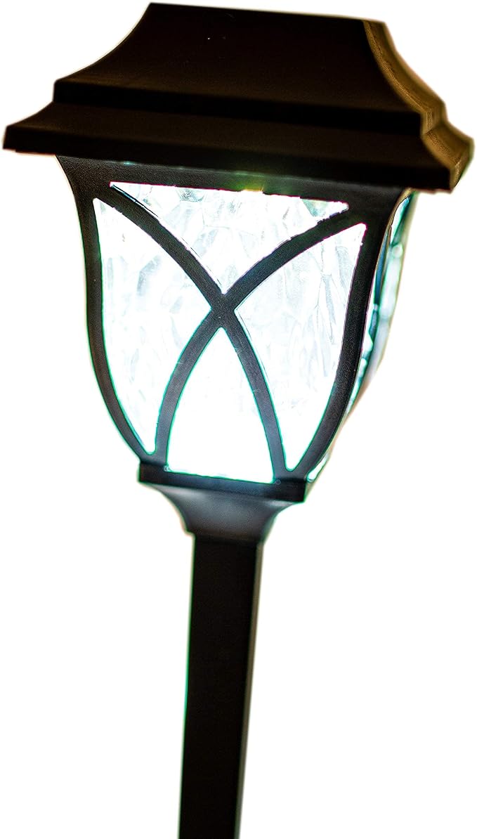Crosslight Solar Powered Pathway Lights (2 Pack) - Collin Outdoor LED Lights, Waterproof for Garden, Yard, Patio, Lawn, Walkway - Decorative Ground Stake Lighting | White