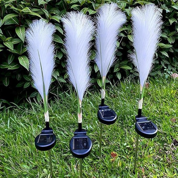 Solar Garden Lights, 2 Pack Solar Fluffy Reed Decorative Lights Outdoor IP65 Waterproof Landscape Decoration | Lumora