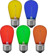 Novelty Lights Outdoor String Light Replacement Bulbs, 25 Pack S14 LED Edison Shatterproof Plastic, E26 Base | Lumora