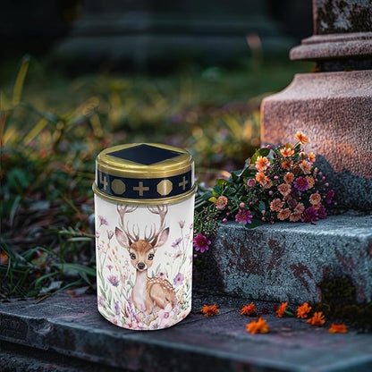 Deer Floral Outdoor Solar Garden Stake Lights,Waterproof Solar Lights for Outdside Lantern Landscape Decorative Lighting for Yard Patio,Wall Lights Auto On & Off