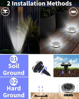 Solar Ground Lights Outdoor 18 Pack Waterproof, Upgraded Solar Garden Lights with 4 Side Light, Stainless Steel | Lumora