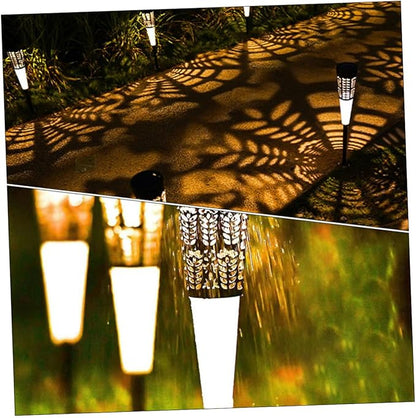 6pcs Solar Powered Garden Stake Lights with Warm and Colorful Projection, Outdoor Landscape Pathway Lamps for Lawn, Patio, and Courtyard Decoration