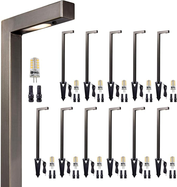 Gardenreet Outdoor Brass Pathway Lights, Low Voltage Landscape Path Lighting Wired, 12v Walkway Light LED | Lumora
