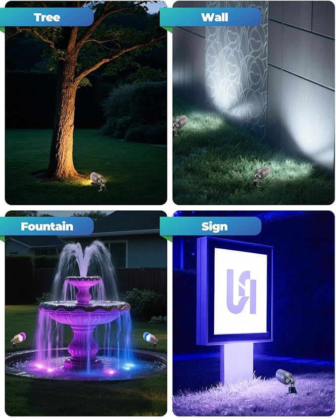 Low Voltage Landscape Lighting, Halloween Spotlight Outdoor, Color Changing Landscape Light, 12V Brass Spot Light | Lumora
