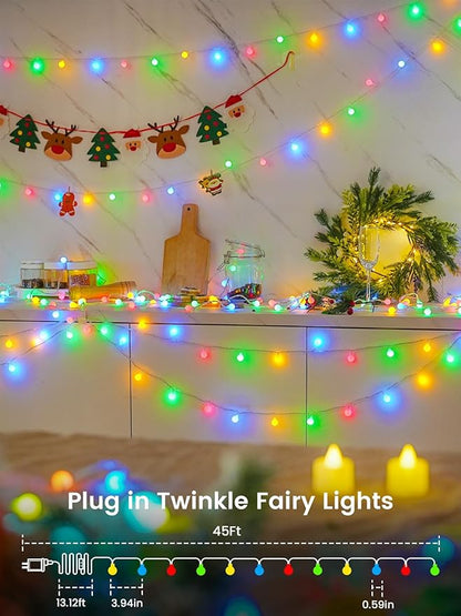 2026 New 46ft Smart Color Changing Easter Lights Outdoor Indoor | 100 LED RGB Globe Pastel String Lights App Control with Remote & Timer, Fairy Light Plug in Waterproof Easter Decor Girl's Bedroom