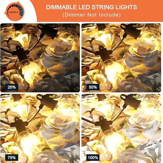 Kawaya 240FT Outdoor Lights String LED Patio Light Waterproof Dimmable G40 Globe String Lighting for Outside with | Lumora