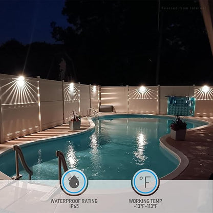 LEONLITE Unique Rays LED Low Voltage Deck Lights Outdoor, 12V Landscape Step Railing Fence Light, Aluminum, 3000K Warm White, IP65, Landscape Deck Light for Backyard, Oil Rubbed Bronze, Pack of 6