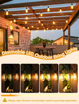 100FT(4x25FT) Outdoor String Lights, Patio Lights with 40+4 LED Dimmable Waterproof Linkable ST38 Edison Bulbs for | Lumora