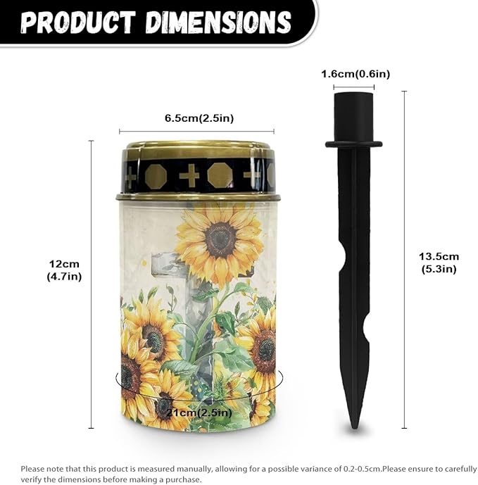 Solar Garden Lights Outdoor Sunflower Cross Waterproof Decorative Solar Lights Outdoor Solar Lights for Garden Yard Patio Lawn Outdoor Decor, Gifts for Dad,Mother,Grandma