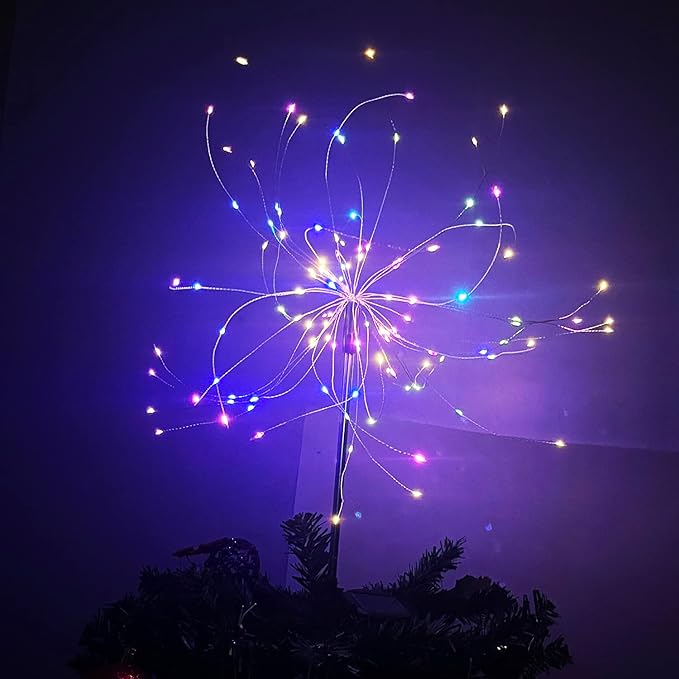 JJGoo Solar Firework Lights, 2 Pack 120 LEDs 2 Lighting Modes Solar Garden Lights Outdoor Waterproof for Yard Patio | Lumora