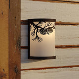 VAXCEL Douglas 1-Light 8 in. Wide Warm Bronze Indoor-Outdoor Rustic Flush Mount Wall Sconce with Pinecone Cutout | Lumora