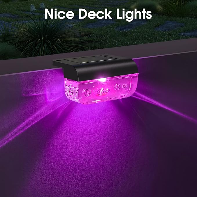Solar Deck Lights 8 Pack, Solar Lights Outdoor Waterproof for Outside, Stairs, Step, Fence, Yard, Garden, Patio | Lumora