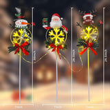 Christmas Yard Stakes Solar with Metal Santa, Snowman & Reindeer Set of 3, Christmas Grave Decorations with Solar | Lumora