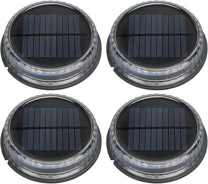 Hyuduo Solar Ground Lights Outdoor, IP65 Waterproof Pathway LED Lights with Warm White Light, Auto On/Off Sensor, 4 Pack for Garden Yard Driveway