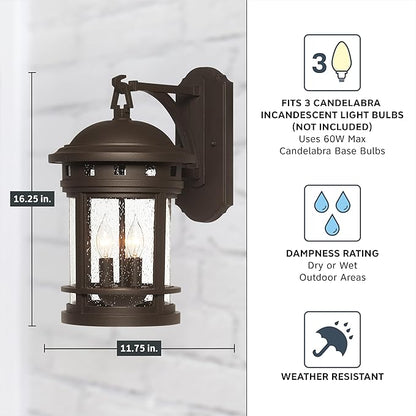 Designers Fountain 2381-ORB Sedona 9" Wall Lantern, Oil-Rubbed Bronze
