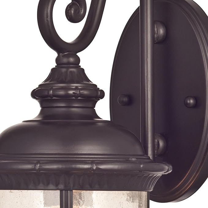 Westinghouse 6230600 New Haven One-Light Exterior Wall Lantern on Steel with Clear Seeded Glass, Black,Oil Rubbed Bronze Finish, (1 Pack)
