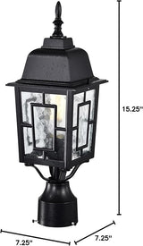 NUVO Lighting 60/4929 Banyan Outdoor Post Lantern Light Fixture with Clear Water Glass, Textured Black | Lumora