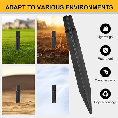 Litoexpe 6 Pcs 8.18 Inch Reinforced Ground Spikes, ABS Plastic Solar Lights Stakes Replacement Stakes for Garden Pathway Lamps (Inside Diameter 0.83 Inches)