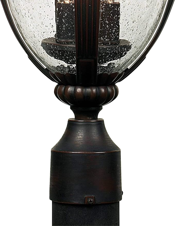 John Timberland Casa Sierra Traditional Outdoor Post Light Fixture Lantern Bronze 24 1/2" Seedy Glass for Exterior | Lumora
