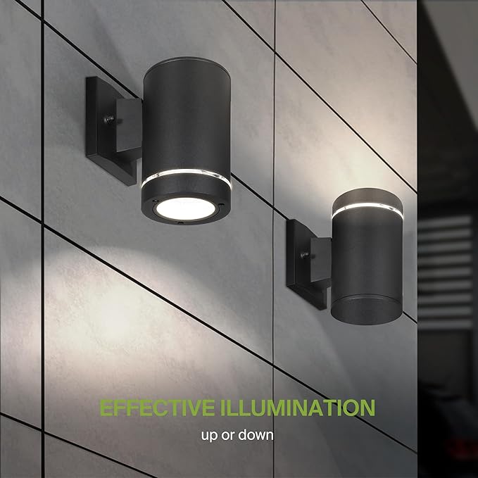 ASD 1 Light Outdoor Wall Light Fixture | 60W E26 Bulb Socket 120V ETL Cylinder Up Down Lights | | Lumora