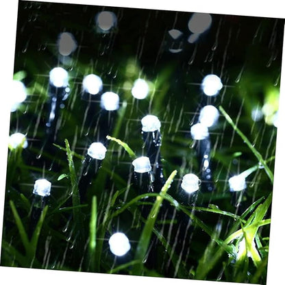Solar Powered LED String Lights Beads Warm White Outdoor Decorative Lamps for Garden Lawn Patio Parties