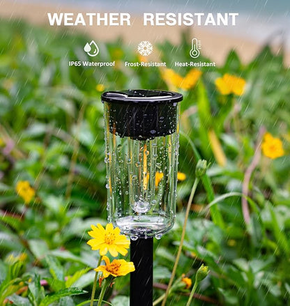 2 Pack Solar Lights with Plant Stand + 8 Pack Solar Pathway Lights Outdoor
