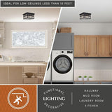 VAXCEL Mission Bronze Square Outdoor Flush Mount Ceiling Light Clear Glass | Lumora
