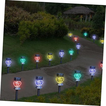 DOITOOL 3sets Shape Solar Lights Outdoor Lawn Lighting for Pathway Garden and Driveway Bright Led Illumination Easy Installation for Daily Use