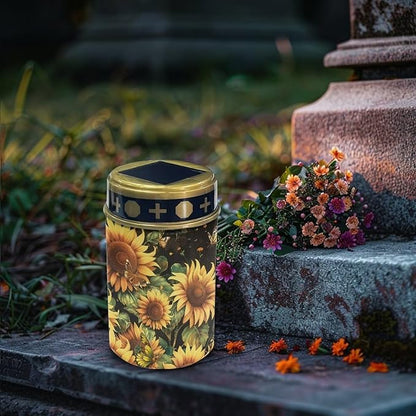 Sunflower Solar Outdoor Lights Garden Decor Solar Lights Cemetery Decorations for Grave Grave Decorations for Cemetery