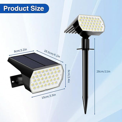 Solar Spot Lights Outdoor - 74 LED 3 Lighting Modes 2-in-1 Solar Landscape Spotlights, IP65 Waterproof Outdoor Solar Lights for Yard Garden Pathway Outside Landscape - 4PK