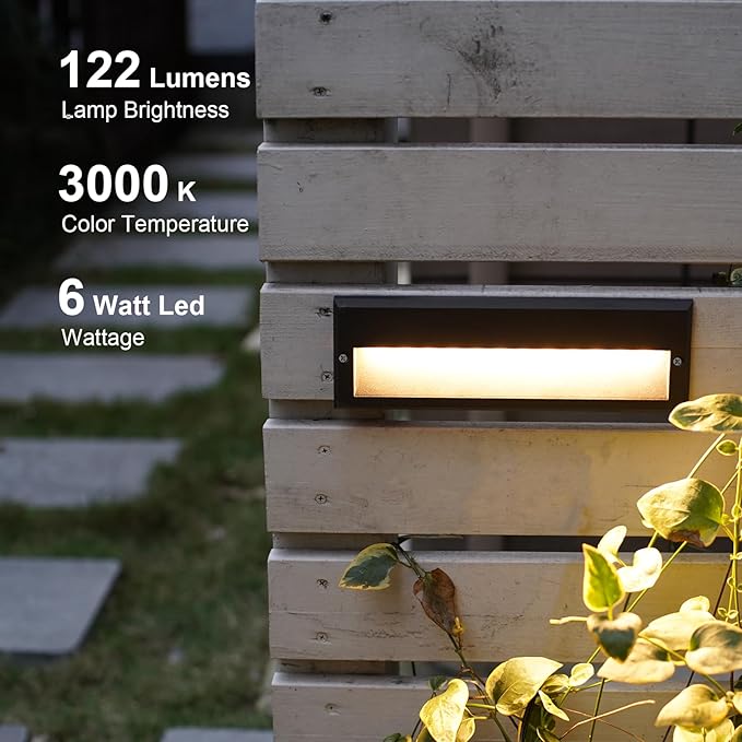 GOODSMANN Low Voltage Step Lights 10.6 Inch Outdoor 12V AC Landscape Stair Lights Wired 2PK 6W LED Electric Outdoor | Lumora