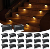 APONUO Solar Deck Lights 20 Pack Black, Solar Lights Outdoor Waterproof for Step, Fence, Patio, Stairs,Garden and | Lumora