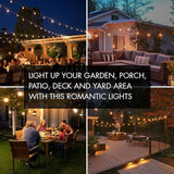 SUNTHIN Outdoor String Lights, 48FT Patio Lights with 16 LED Shatterproof Bulbs for Outside, Backyard, Deck, Porch | Lumora