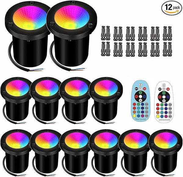 Low Voltage Landscape Lighting - 10W RGB Landscape Lights with Color Changing, 12V-24V Waterproof In-Ground | Lumora