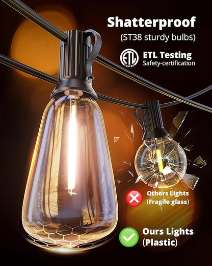 VIPAR 25FT ST38 Outdoor String Lights and 100FT ST38 LED String Lights