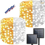(Warm White ⇋ Cool White) Solar Christmas String Lights Outdoor, 2-Pack Total 80FT 200 LED Solar Twinkle Lights | Lumora