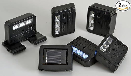 Wunder Solar Powered Spotlight – Ultra-Bright 3X LED – Clip-On/Stick-On Outdoor Light for Mailbox, Security Signs, Fence & Deck – Auto Dusk-to-Dawn Sensor